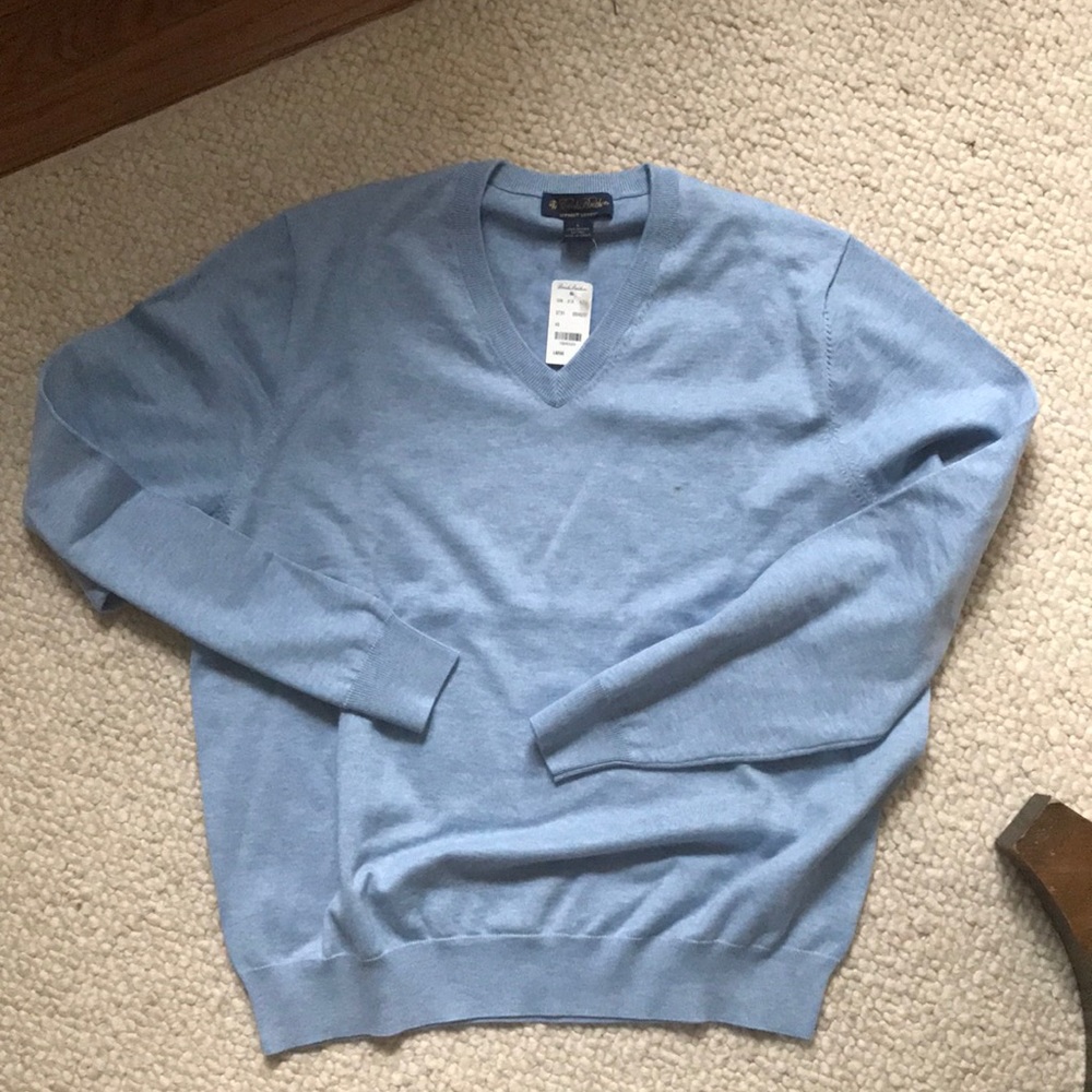 Brooks Brothers blue v neck sweater